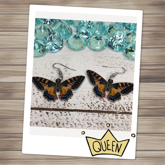 Tiger Swallowtail Acrylic Butterfly Earrings - Picture 2 of 7